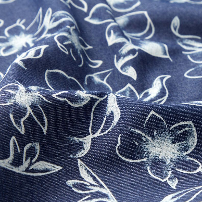Chambray Sommerblüten – marineblau/wollweiss,  image number 2