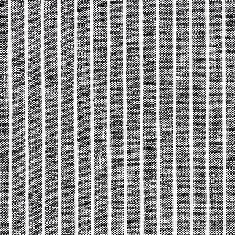 Leinen-Baumwoll-Mix breite Streifen – schwarz/weiss,  image number 1