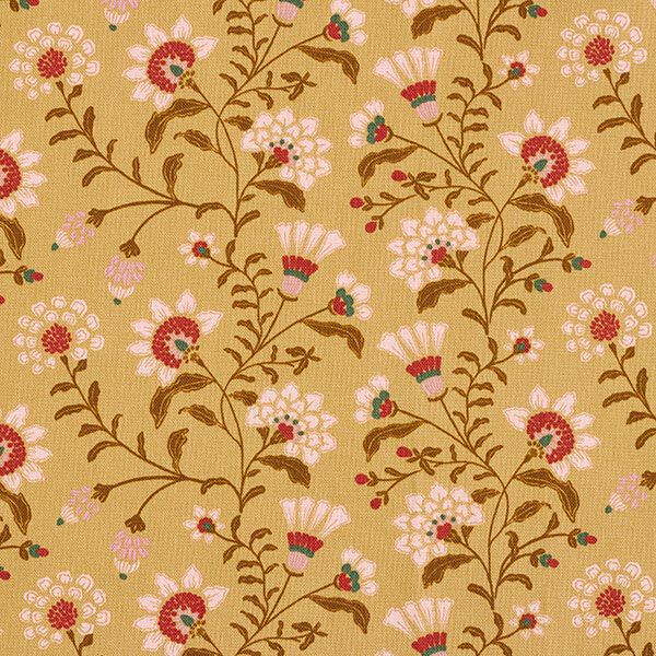 Beschichtete Baumwolle Blumen – gelbbraun