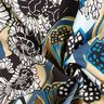 Viskosestoff Blumen und Blätter – schwarz,  thumbnail number 3