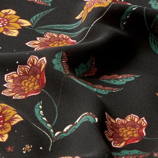 Chiffon Blütenmix – schwarz, 
