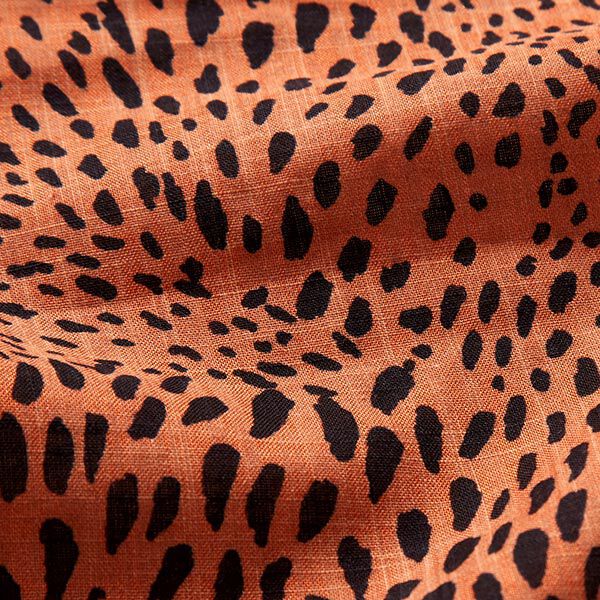 Baumwoll-Viskose-Mix tierische Tupfen – terracotta/schwarz, image number 2
