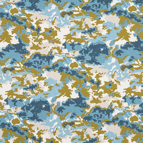 Dekostoff Canvas Camouflage – blau/beige, image number 1
