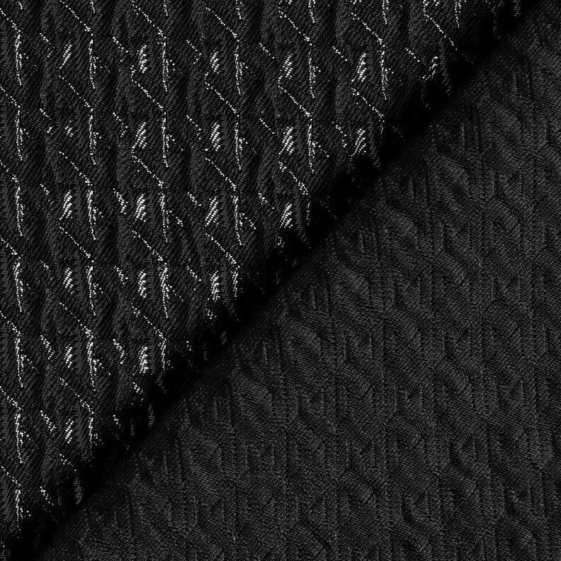 Cloqué Glitzer-Hahnentritt – schwarz, image number 4