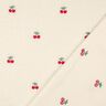 Teddyplüsch bestickte Kirschen | Poppy Fabrics – elfenbein/chili,  thumbnail number 4