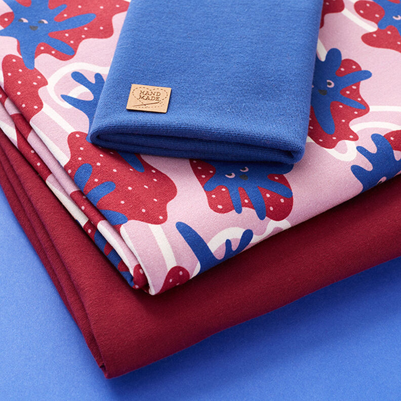 Stoffpaket Sweatshirt Glibbermonster | PETIT CITRON – pastellviolett/königsblau,  image number 1