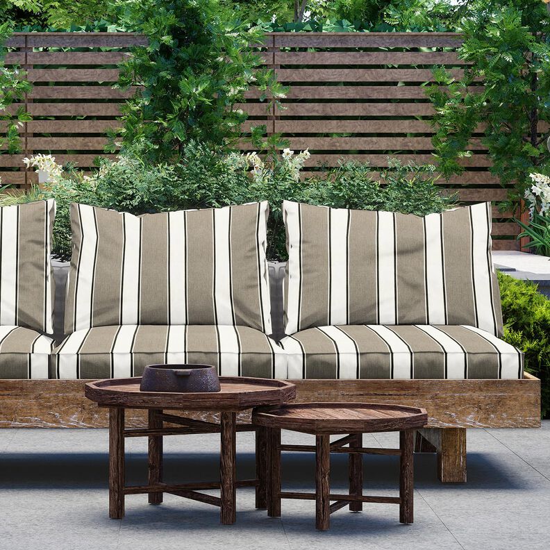 Outdoorstoff Canvas gemischte Streifen – weiss/grau, image number 6