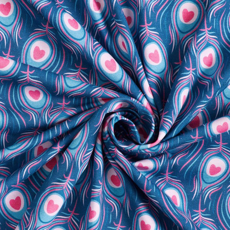 Baumwolljersey Pavo | Stoff&Liebe – königsblau/intensiv pink, image number 3