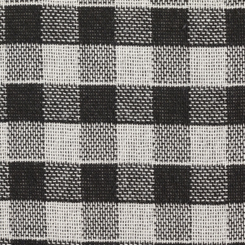 Mantelstoff Doppelgewebe Karo – schwarz/weiss, image number 1