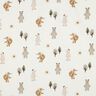 Baumwolljersey Tiere im Wald Digitaldruck | Poppy Fabrics – elfenbein/anemone,  thumbnail number 1