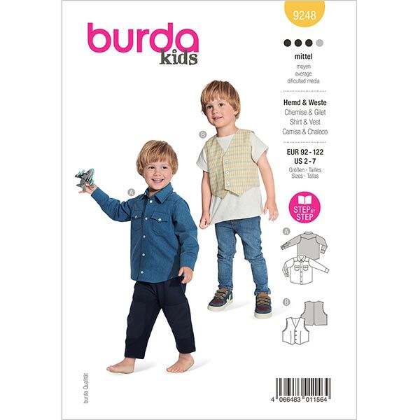 Hemd / Weste | Burda 9248 | 92-122, image number 1