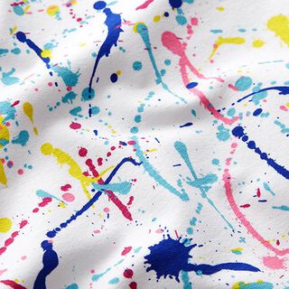 French Terry Sommersweat French Terry bunte Farbklekse – weiss, 