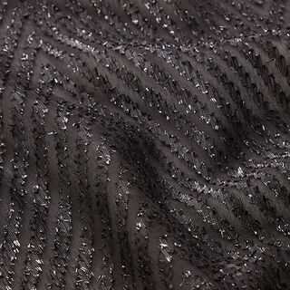 Chiffon ZickZack Glitzer – schwarz, 