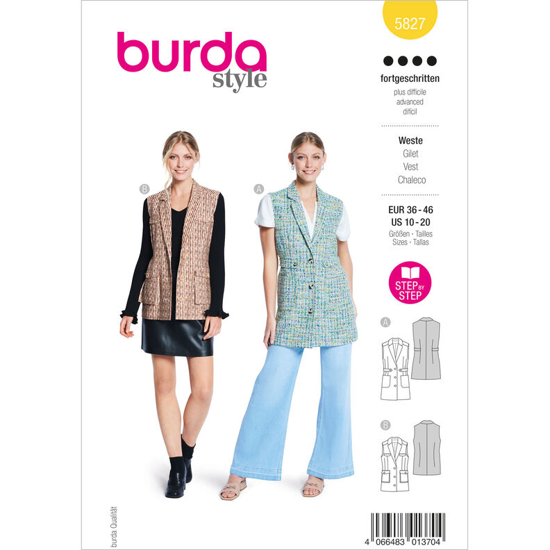 Weste | Burda 5827 | 36-46,  image number 1