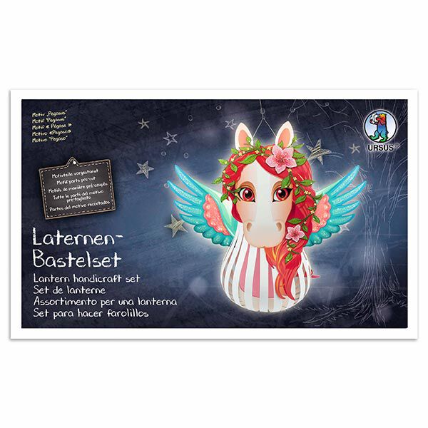 3D-Laternen-Bastelset Pegasus – wollweiss/lila, image number 2