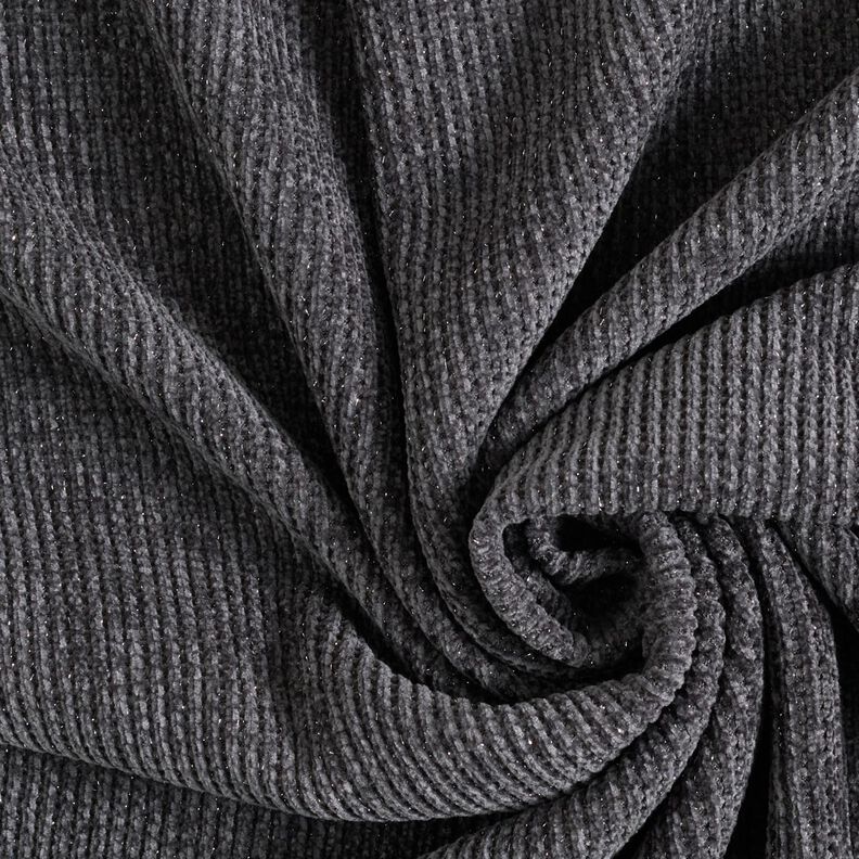 Glitzer-Chenille – schiefergrau/silber metallic | Reststück 80cm,  image number 3