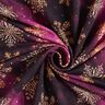 French Terry Sommersweat Schneeflocken Milchstraße | Glitzerpüppi – aubergine/altgold,  thumbnail number 3