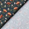 Baumwollstoff Popeline filigrane Blüten – schwarzblau/terracotta,  thumbnail number 4