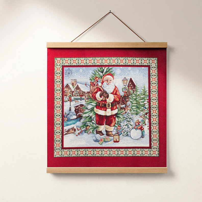 Dekopanel Gobelin weihnachtlicher Besuch – karminrot,  image number 6