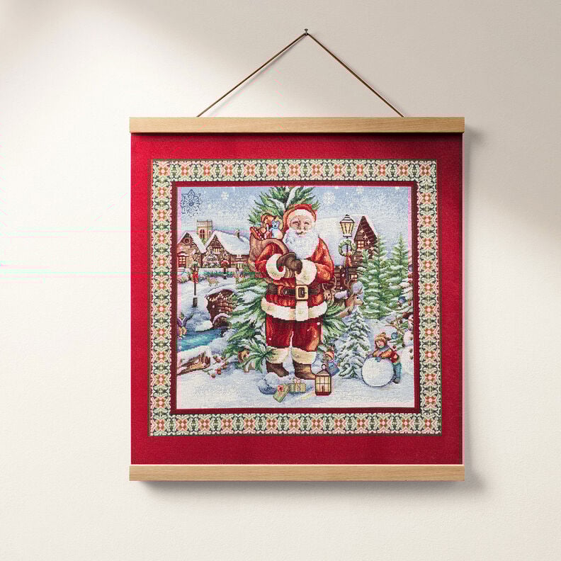 Dekopanel Gobelin weihnachtlicher Besuch – karminrot, image number 6