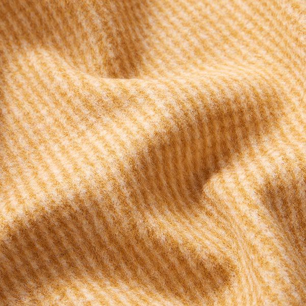 Angerauter Strickjacquard kleines Karo – karamell/weiss | Reststück 100cm