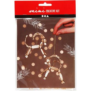 Mini Kreativ-Set Weihnachtsziege aus Strohhalmen [ 2 Stück ], 