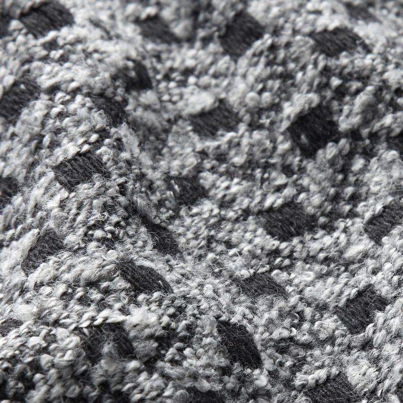 Mantelstoff Kästchen – hellgrau/schwarz,  image number 3