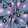 Babycord Blumen | Poppy Fabrics – jeansblau/lavendel,  thumbnail number 3