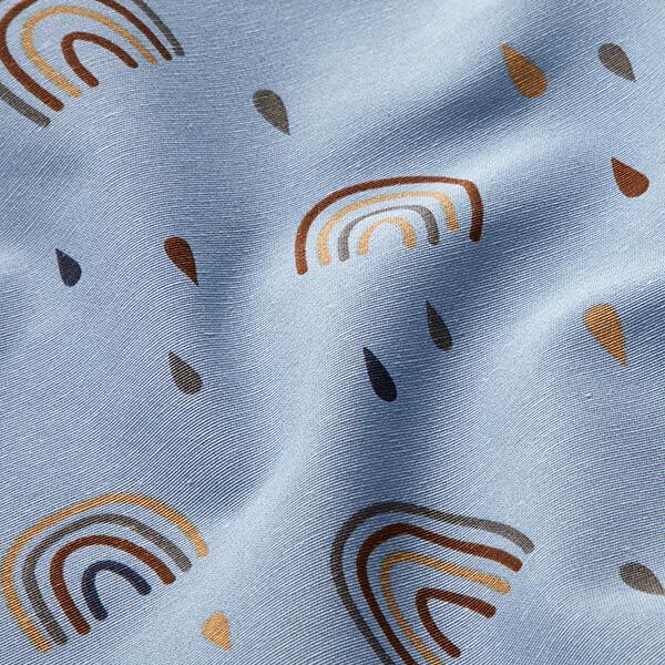 Dekostoff Canvas Regenbogen – jeansblau | Reststück 50cm