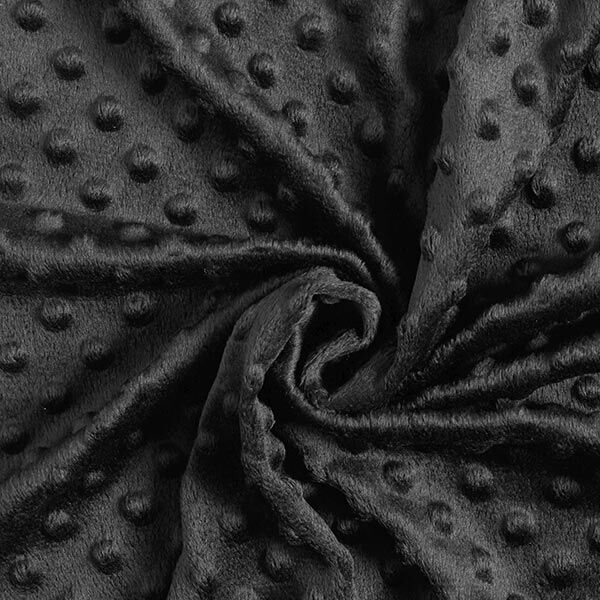 Kuschelfleece geprägte Punkte – schwarz, image number 3