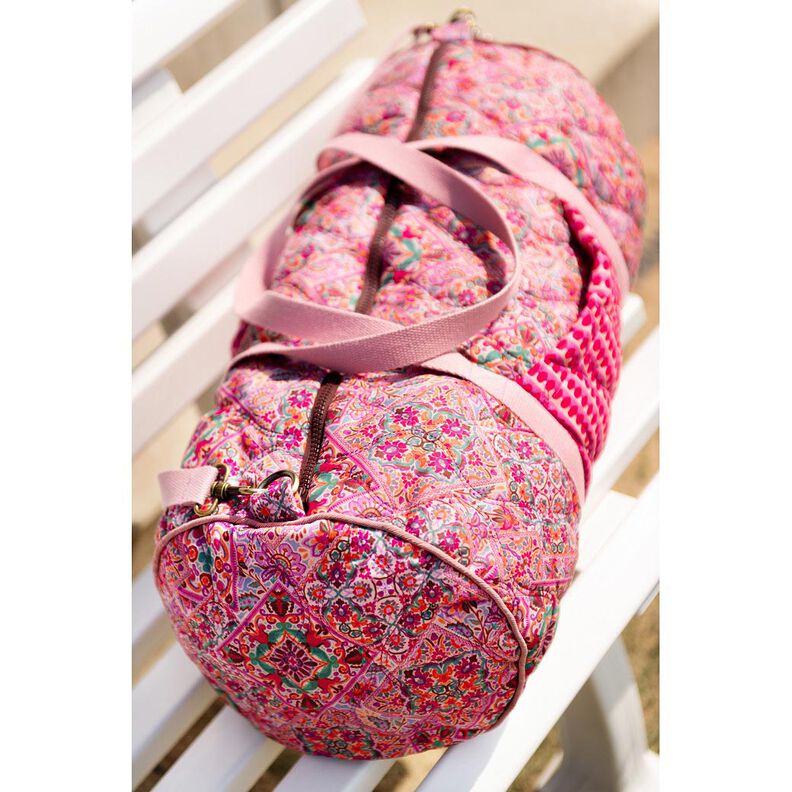 Steppstoff Doubleface Rauten | Poppy Fabrics – blaulila/maronenbraun,  image number 6