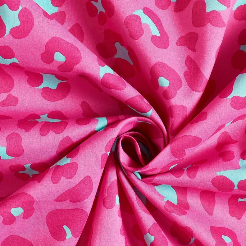 Baumwoll Voile Leo, pink &ndash; intensiv pink/eukalyptus,  image number 3