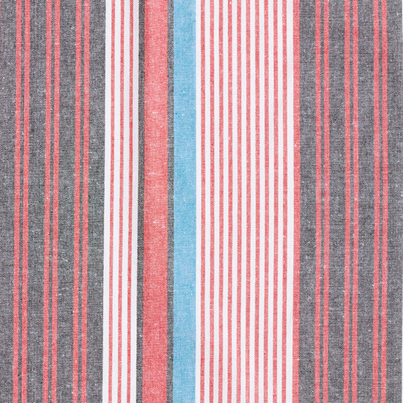 Bauwoll-Viskose-Mix unregelmäßige Streifen – weiss/rot,  image number 1