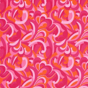 Badeanzugstoff abstrakte Schlingen – intensiv pink/orange, 