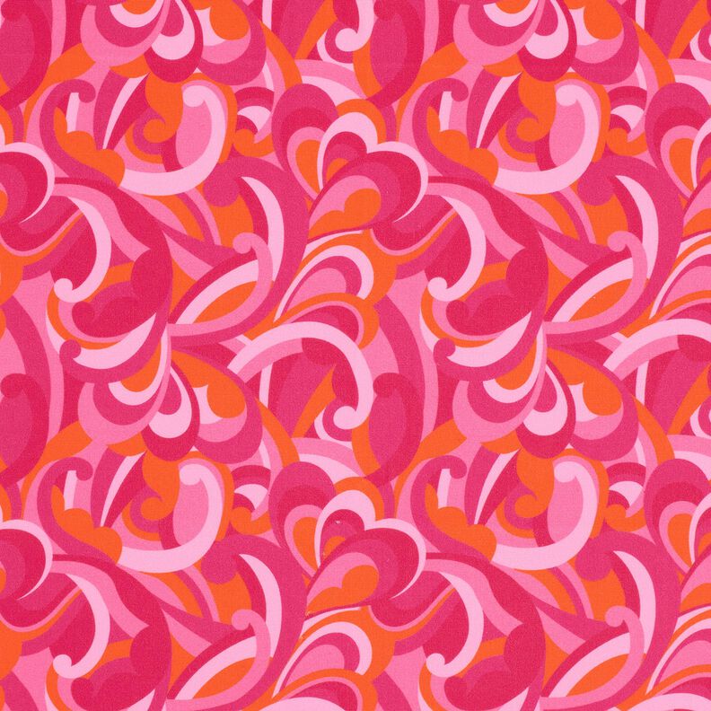 Badeanzugstoff abstrakte Schlingen – intensiv pink/orange | Reststück 90cm,  image number 1