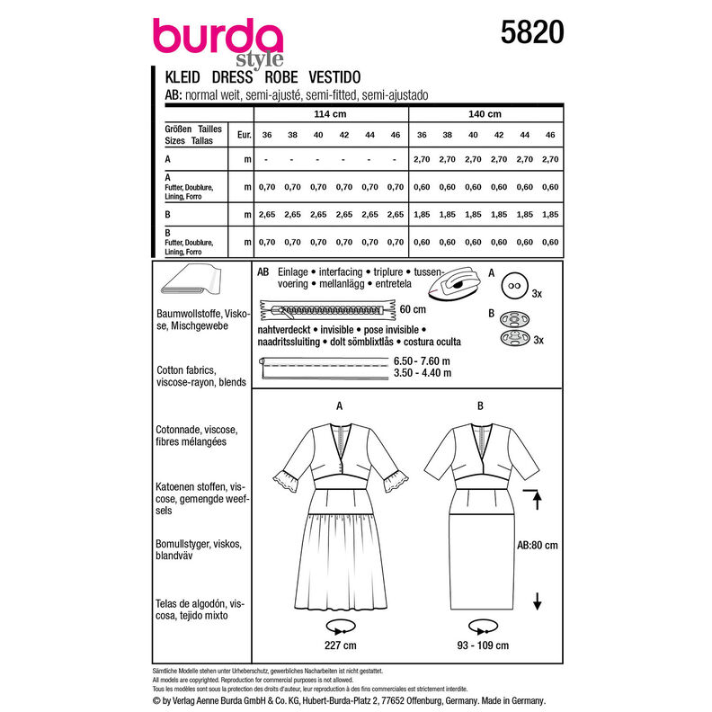 Kleid | Burda 5820 | 36-46,  image number 9