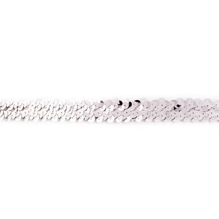 Elastische Paillettenborte [20 mm] – silber metallic, 