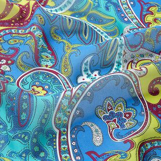 Chiffon Paisley – blau | Reststück 100cm