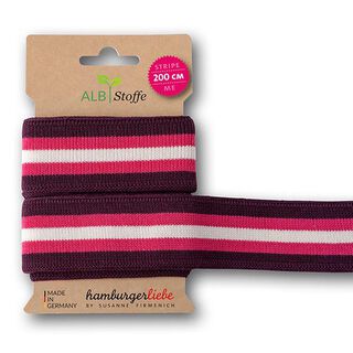 Bio Jacquardband Stripe Me College [200 cm | 3,5 cm ] | Albstoffe  – flieder/pink, 