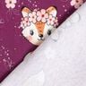 Baumwolljersey Fuchs mit Blumen | Glitzerpüppi – traube/pfirsichorange,  thumbnail number 4