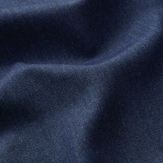 Fester Stoff im Denim-Look mit Flausch-Rückseite – marineblau/beige, 