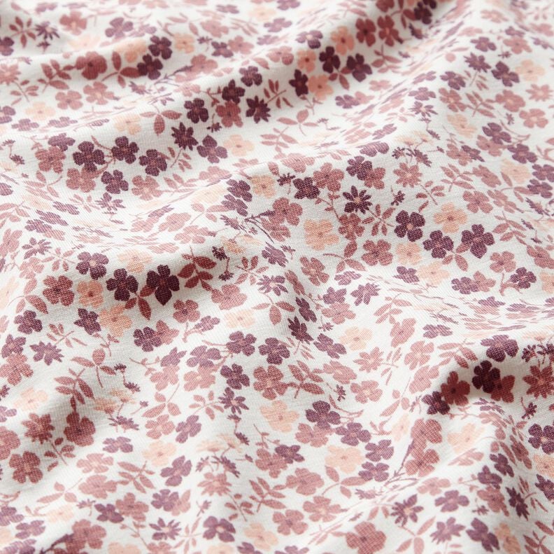 Baumwolljersey Blumenmeer &ndash; weiss/lila,  image number 2