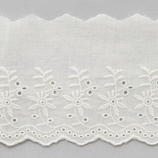Feston Spitzenband Blumen [ 9 cm ] – wollweiss, 