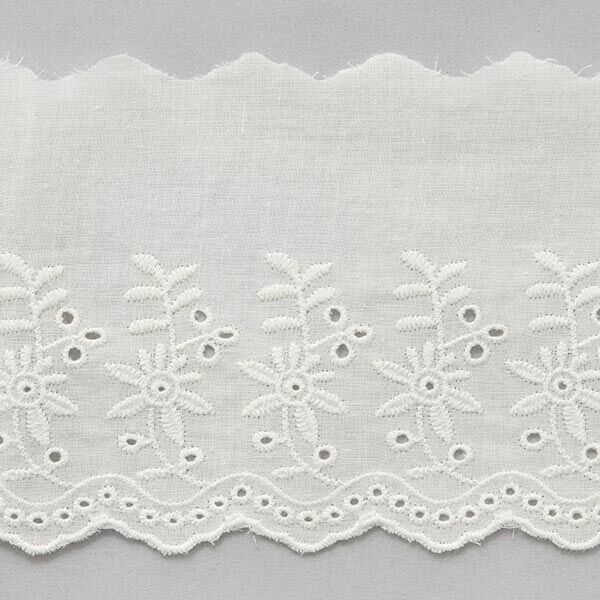 Feston Spitzenband Blumen [ 9 cm ] – wollweiss,  image number 1