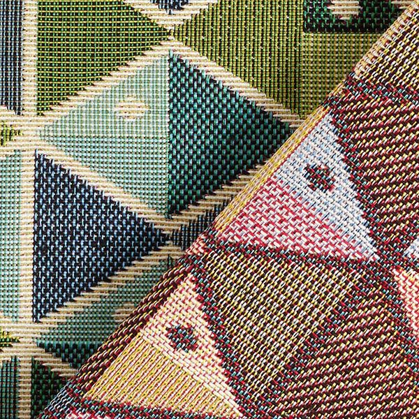Dekostoff Gobelin geometrische Fische – blau/grün | Reststück 100cm