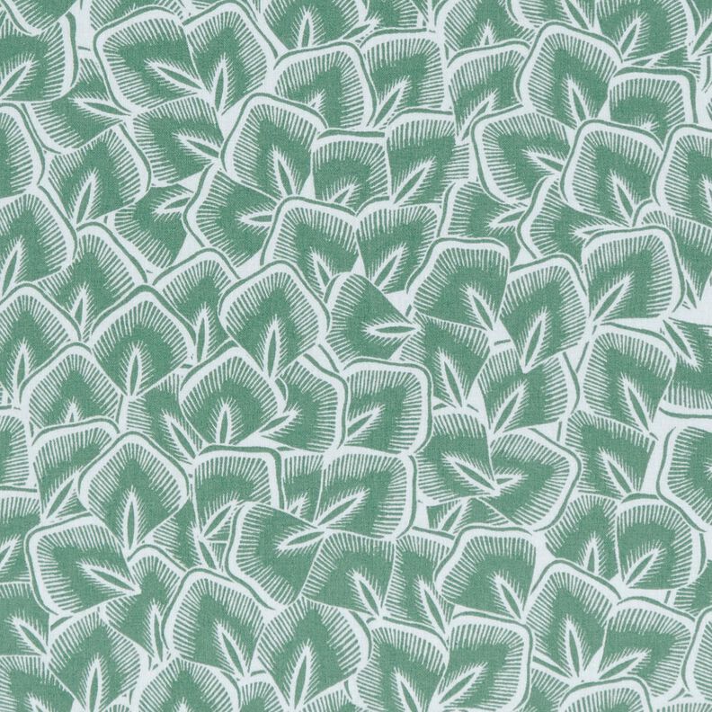 Baumwollstoff Cretonne abstrakte Blätter – salbei/elfenbein,  image number 1