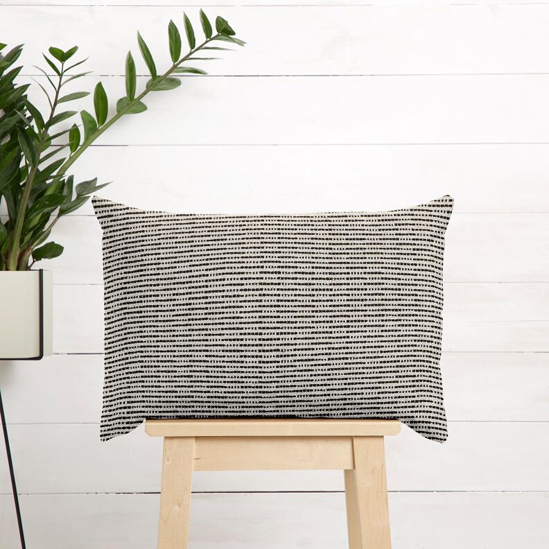 Dekostoff Jacquard rustikale Streifen &ndash; schwarz/natur,  image number 6