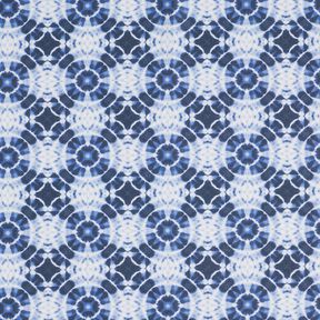 Dekostoff Canvas Batik-Kreise – indigo/weiss, 