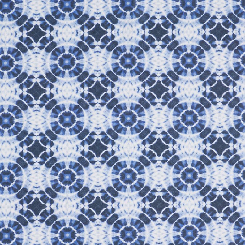 Dekostoff Canvas Batik-Kreise – indigo/weiss,  image number 1