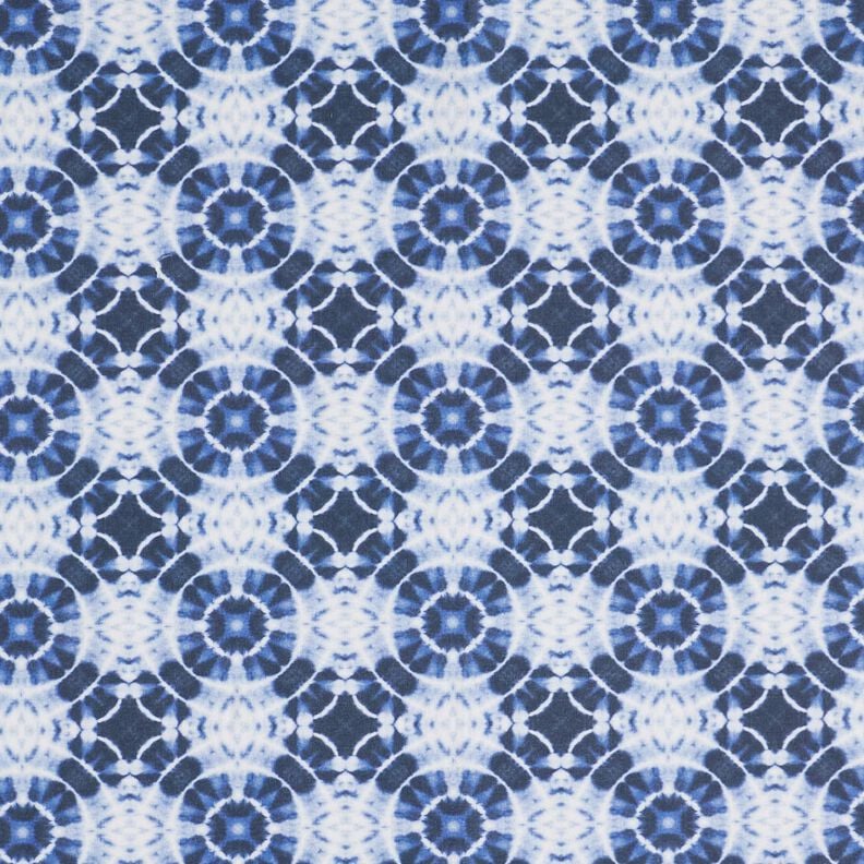 Dekostoff Canvas Batik-Kreise – indigo/weiss, image number 1
